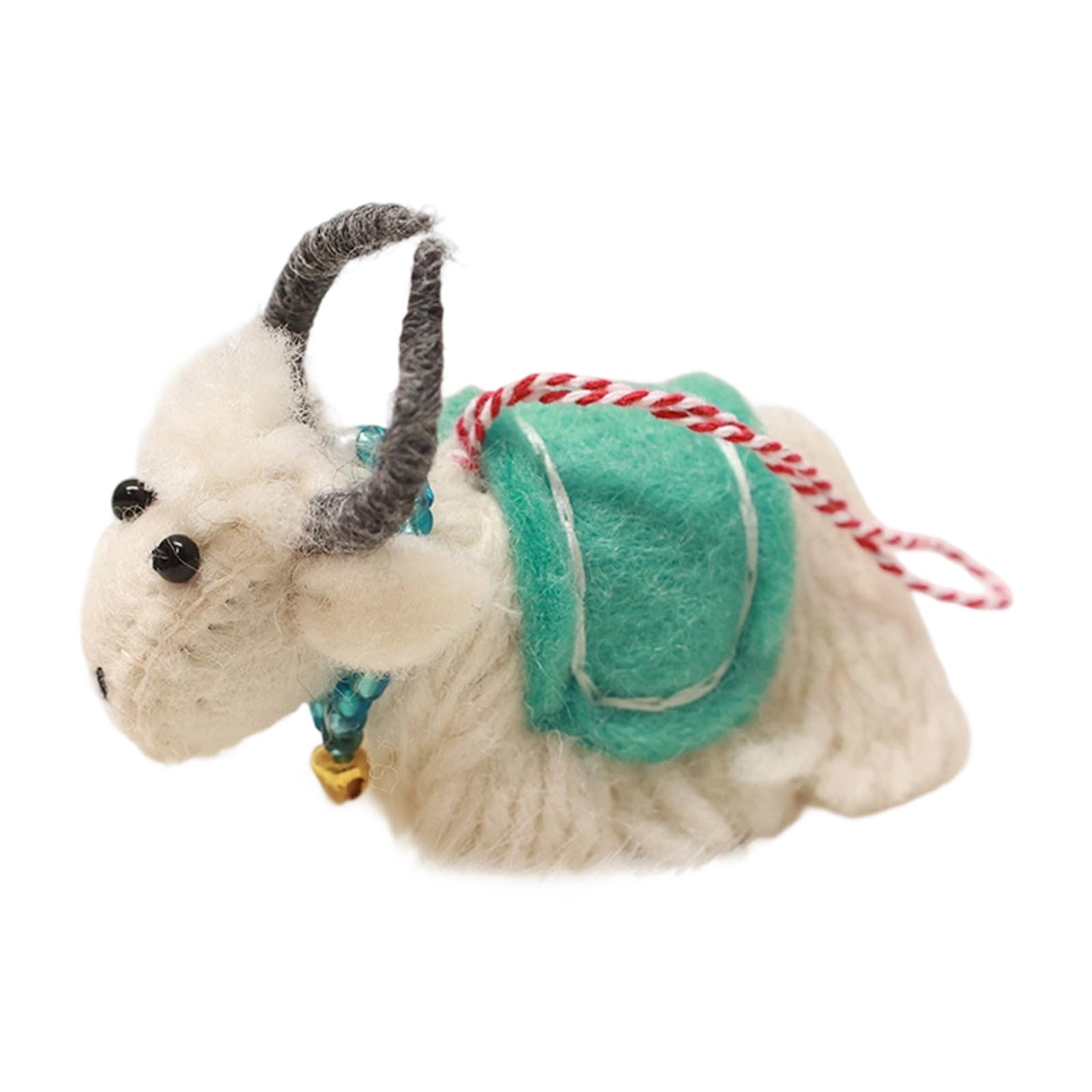 NVOQILIN Adorable Woolen Yaks Charm Farm Animal Felted Miniature Decorative Hanging Ornament for Everyday Carry or Present Felt Cattle Hanging Ornament