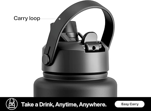 Miniatura 4 de POWCAN - Botella de agua térmica 2 en 1, sorbete y tapa con boquilla, antifugas, acero inoxidable sin BPA, apta portavasos automóvil, bebida fría 24