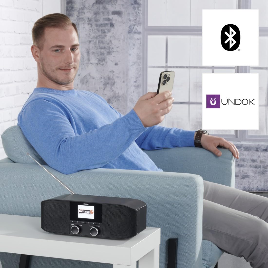 Hama Radio Internet WLAN DAB+ Bluetooth Sveglia Aux 3,5 mm FM Nero