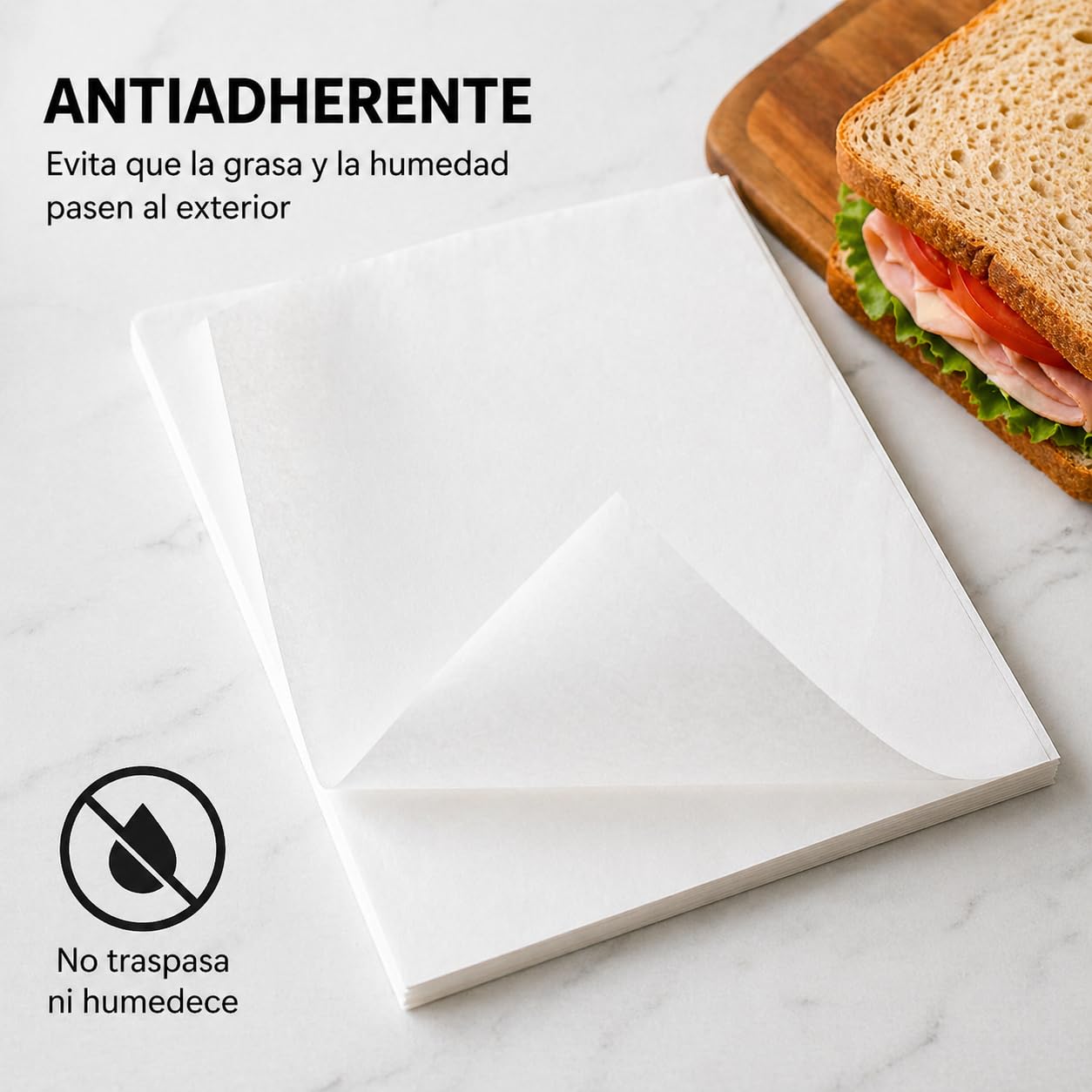 Pack 1000 Unidades de Papel Antigrasa para envolver alimentos - 31x28 cm - Especial para Basket Chips y Cualquier Tipo de Recipiente (BLANCO 1)