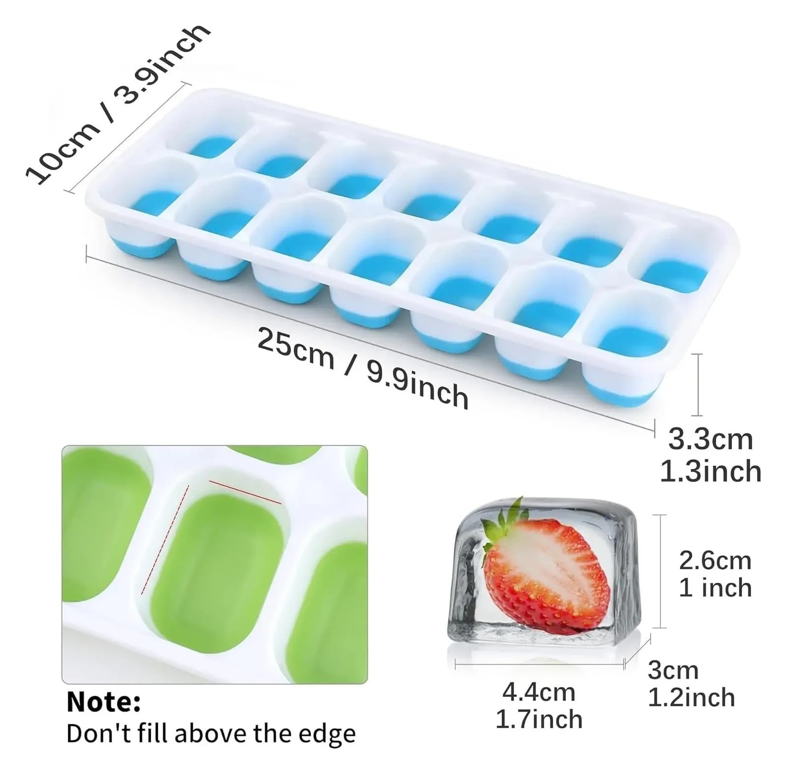Stampo for ghiaccio in silicone, vassoio estivo for la casa durevole, con accessori da cucina di produzione coperti(4pcs)