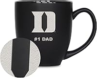Vista 34 de Rico Industries NCAA #1 Dad - Taza bistró de cerámica negra mate grabada con láser, de 15 onzas, para bebidas calientes o frías