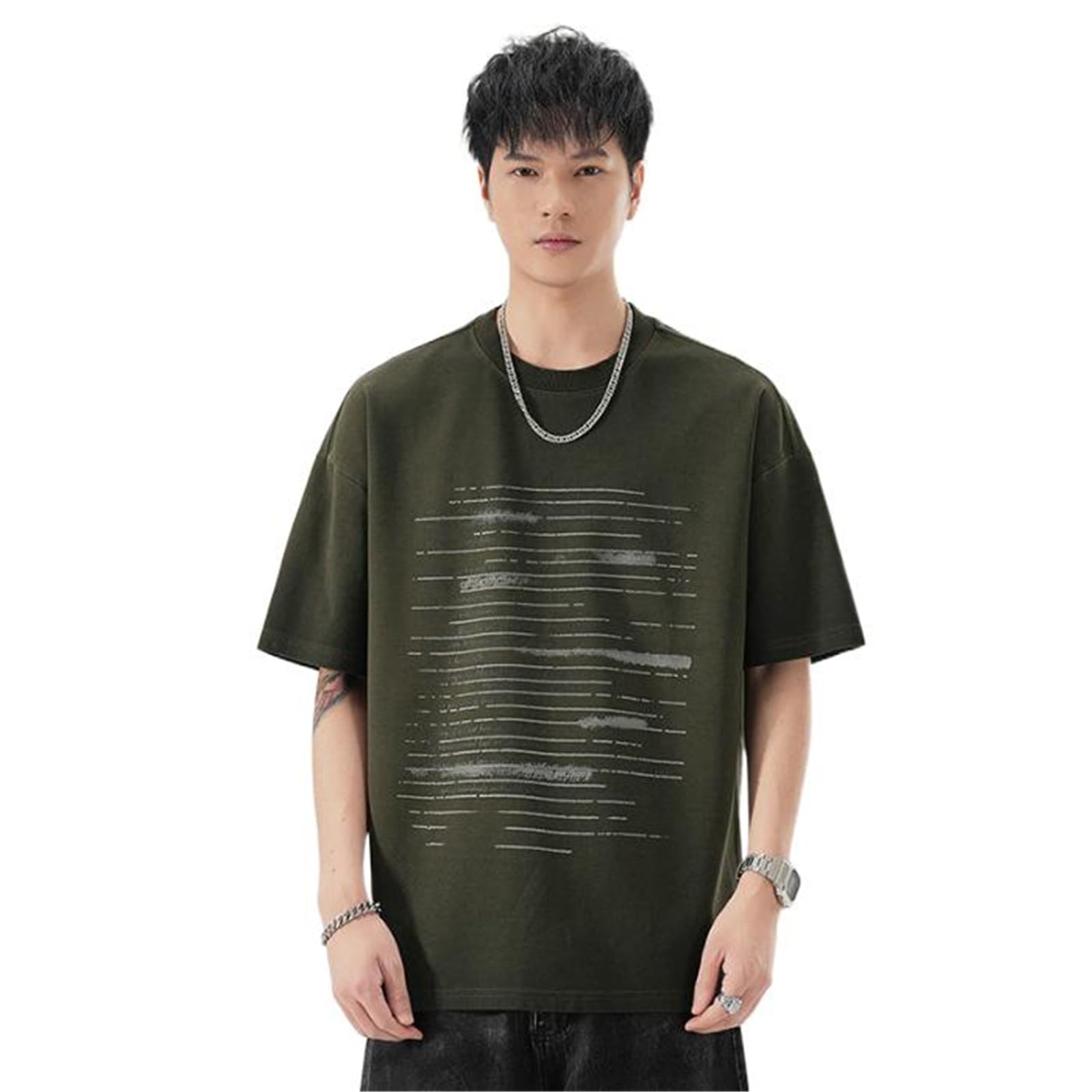 Herren T-Shirt Sommer Vintage Rundhals Bedruckt Casual Kurzarm Oberteil