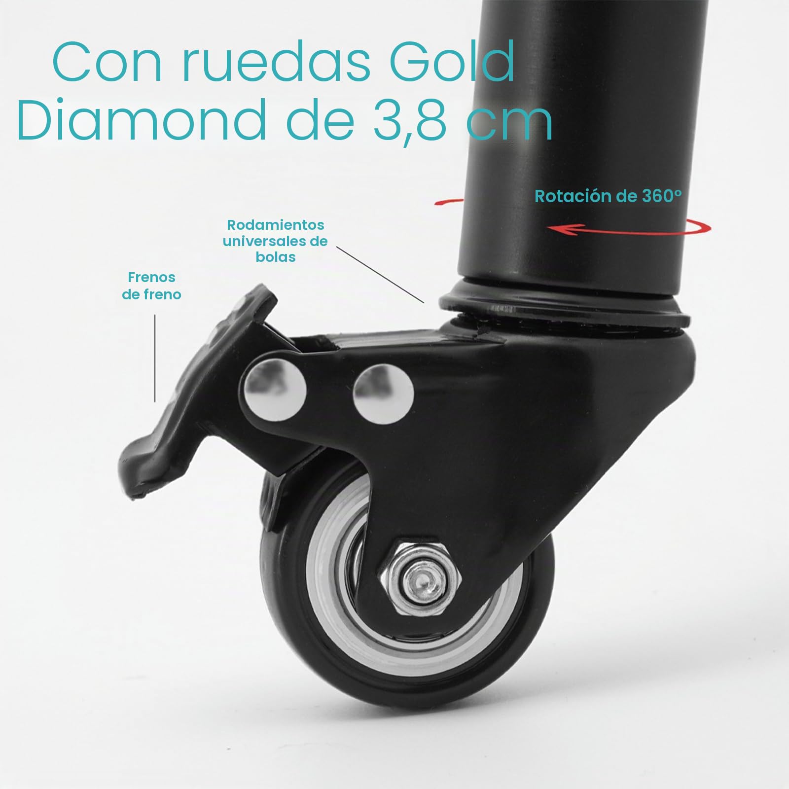 4 Patas de Mesa de Metal Ajustables para Muebles Patas de Banco con Ruedas Universales de 360° para Sofá Tocador Cama Escritorio Sofá Soporte de Láminas de Metal Resistente (31.5-45CM)