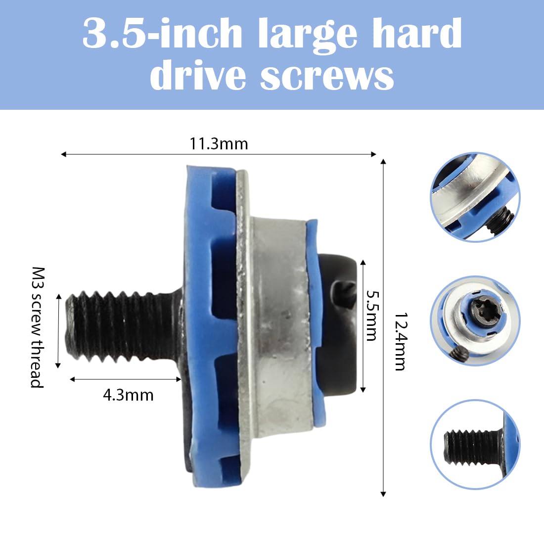 Viti di Fissaggio per Hard Disk 2,5 Pollici per HDD SSD Server - 12 Pezzi