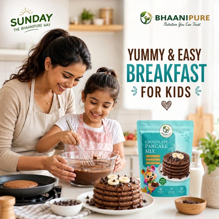 Image of Chocolate Millet Pancake Mix, 250g (Pack of 1) | Eggless, Gluten-Free, High Sprouted Protein | No Refined Sugar