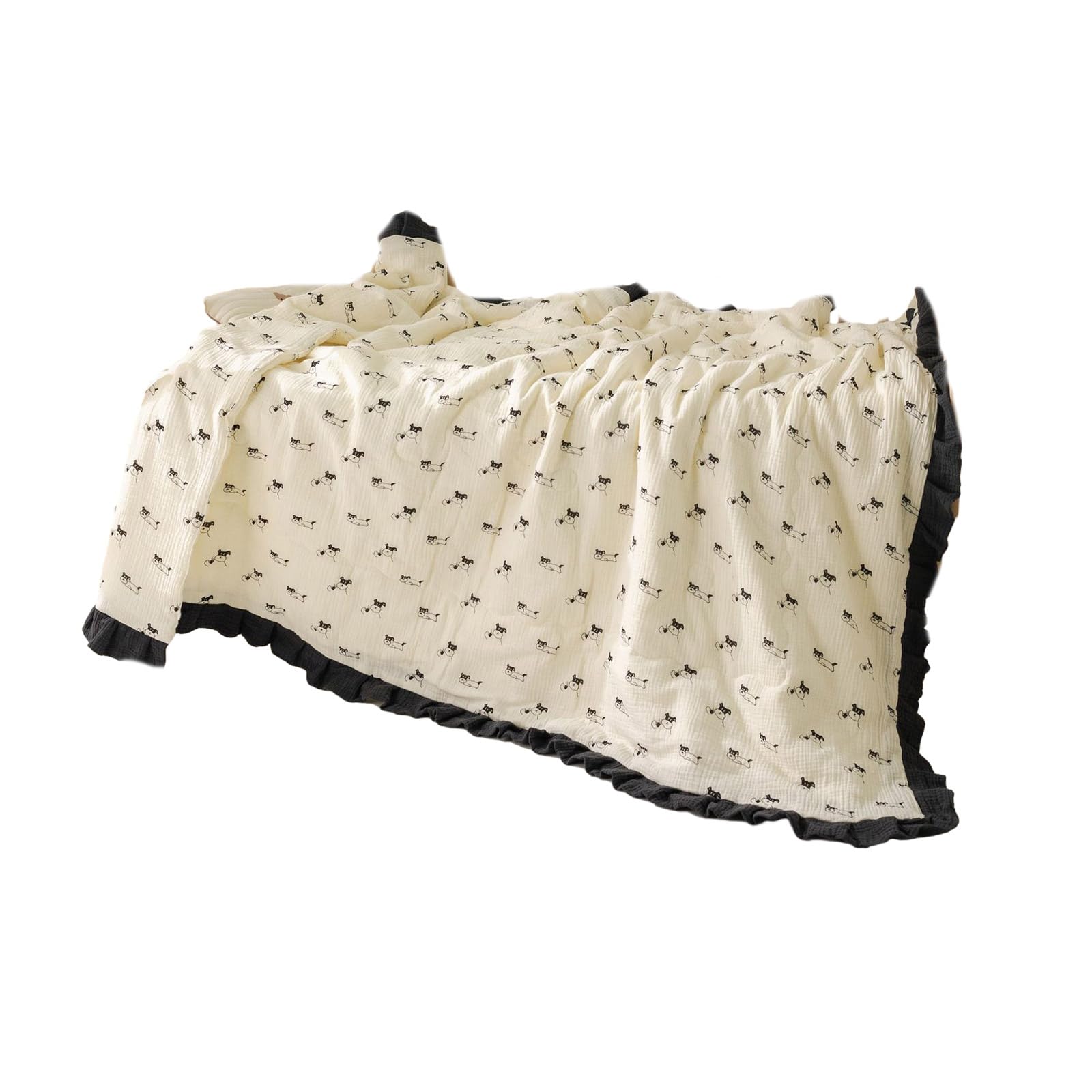 Manta de algodón para bebé, diseño de volantes, manta de muselina para guardería, guardería, decoración de ropa de cama