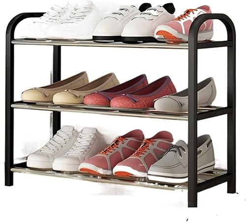BITWIT Gabinete para Guardar Zapatos, Shoe Rack Aluminum Metal Standing Shoe Rack DIY Shoes Storage Shelf Home Organizer Accessories Shoe Rack