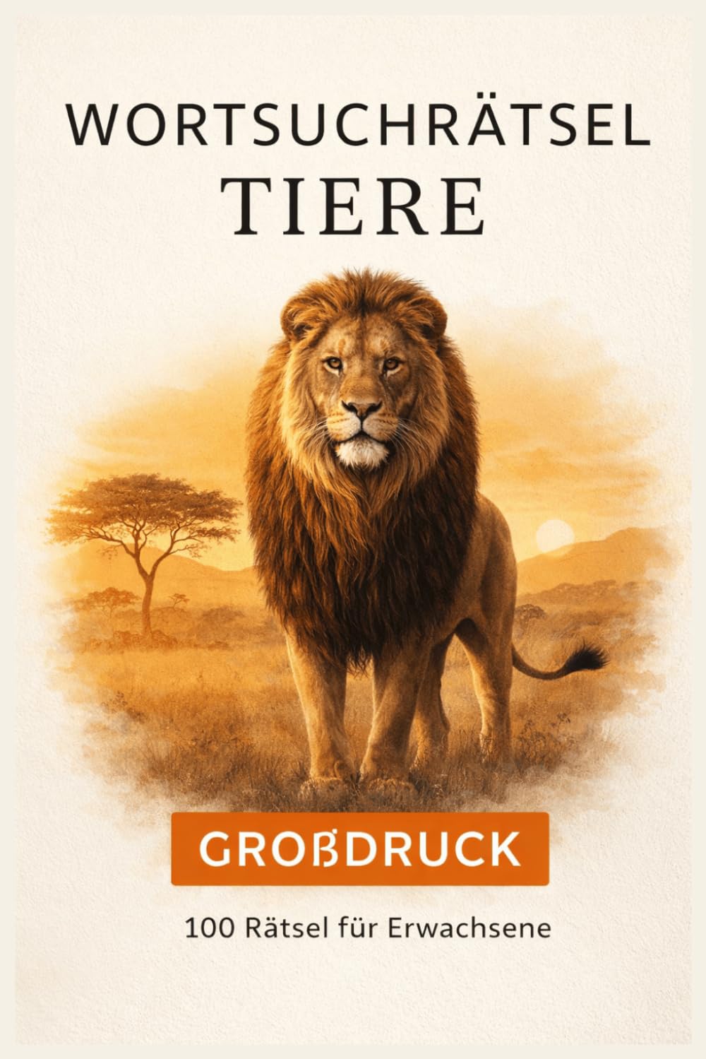 Wortsuchrätsel Tiere Großdruck: 100 Rätsel für Erwachsene - Savanne & exotische Tiere / Entspannende Wortsuche