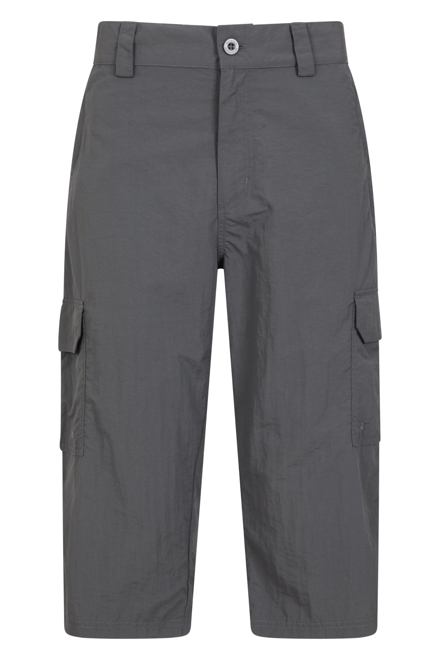 Mountain Warehouse Explore Mens Long Shorts - Fast Dry Shorts, Lightweight, Shrink & Fade Resistant Hiking Shorts with 4 Pockets -Ideal for Walking, Safari, Beach Grey Men's W28