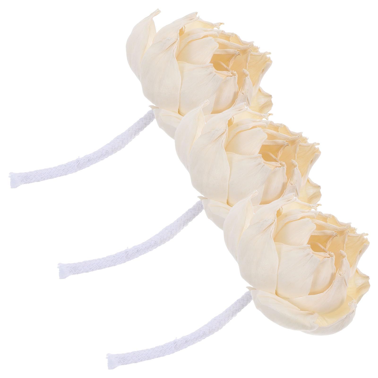 SHINEOFI 3-Pack Artificial Peony Diffuser Flowers with Cotton Rope Wicks