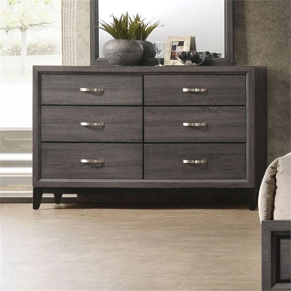 Amazon.com: Acme Valdemar Metal and Wood Bedroom Dresser in Weathered Gray  : Home & Kitchen
