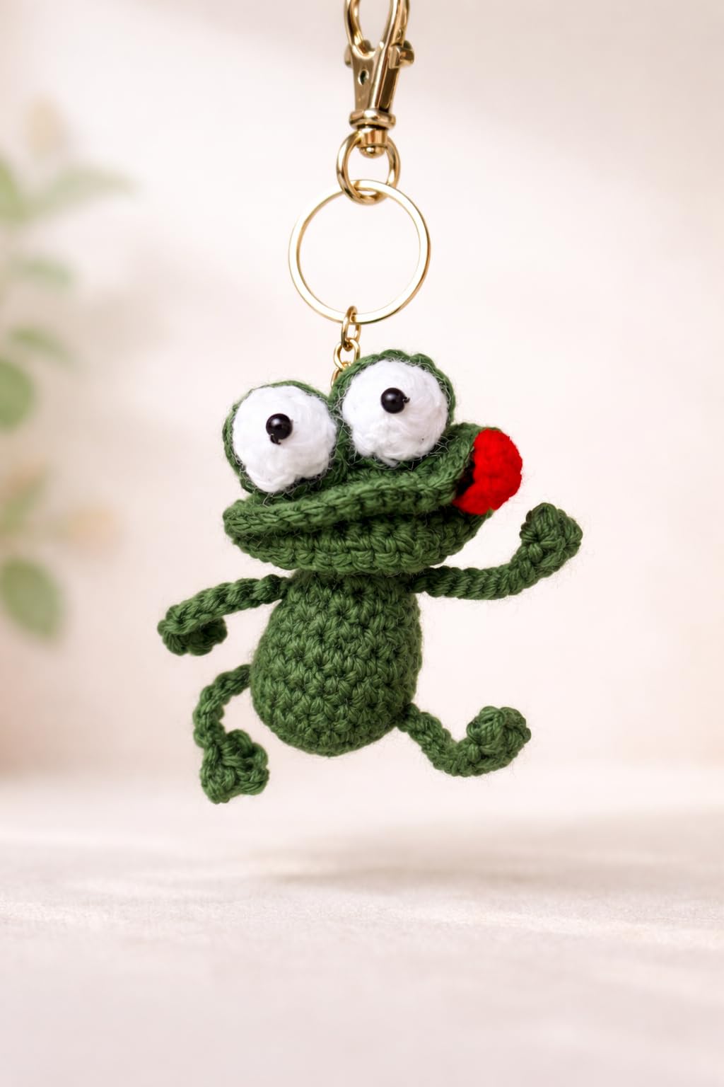 Signs of Everything SOE Mr Froggo Crochet Frog Keychain, Cute Yarn