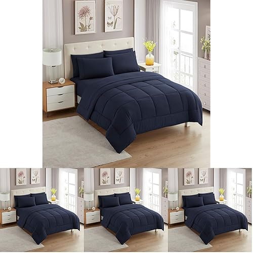 Vista 71 de Sweet Home Collection Juego de edredón de 7 piezas Bolsa de color sólido para todas las estaciones, manta alternativa de plumón suave y lujosas Camel