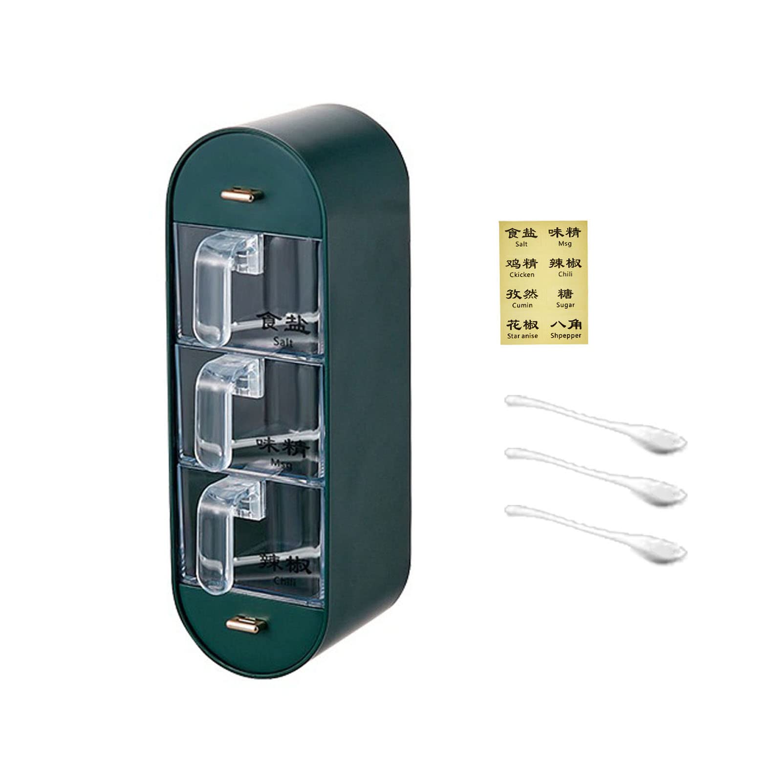 NEWFT Wall Mounted Condiment Box Compartment Organization Artifact for Window Wall Door Small Items Storage Seasoning Box Organizer