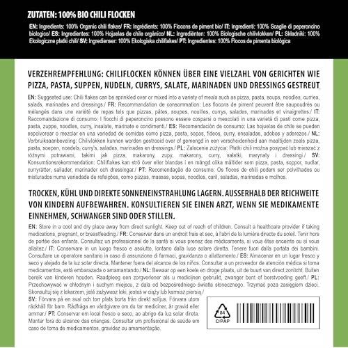 Alpi Nature Chiliflocken Scharf BIO 500g, Chilischoten bio, scharfe Gewürze, Chili Gewürz scharf