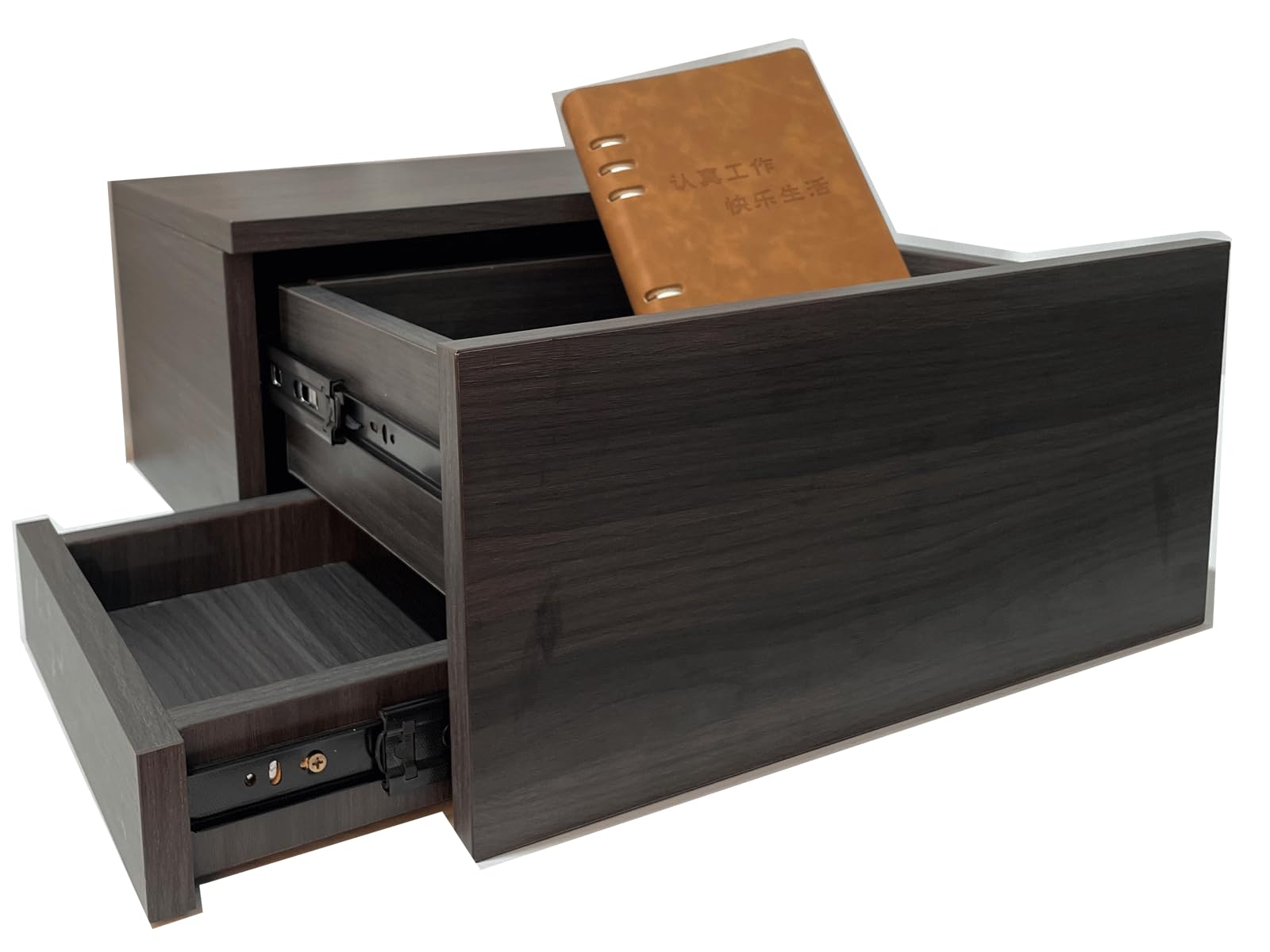 Photo 1 of WANLIAN Floating Bedside Table with 2 Drawer Floating Shelves Side Table, air Wall Mounted Bedside Table (1psc, White) (Black)