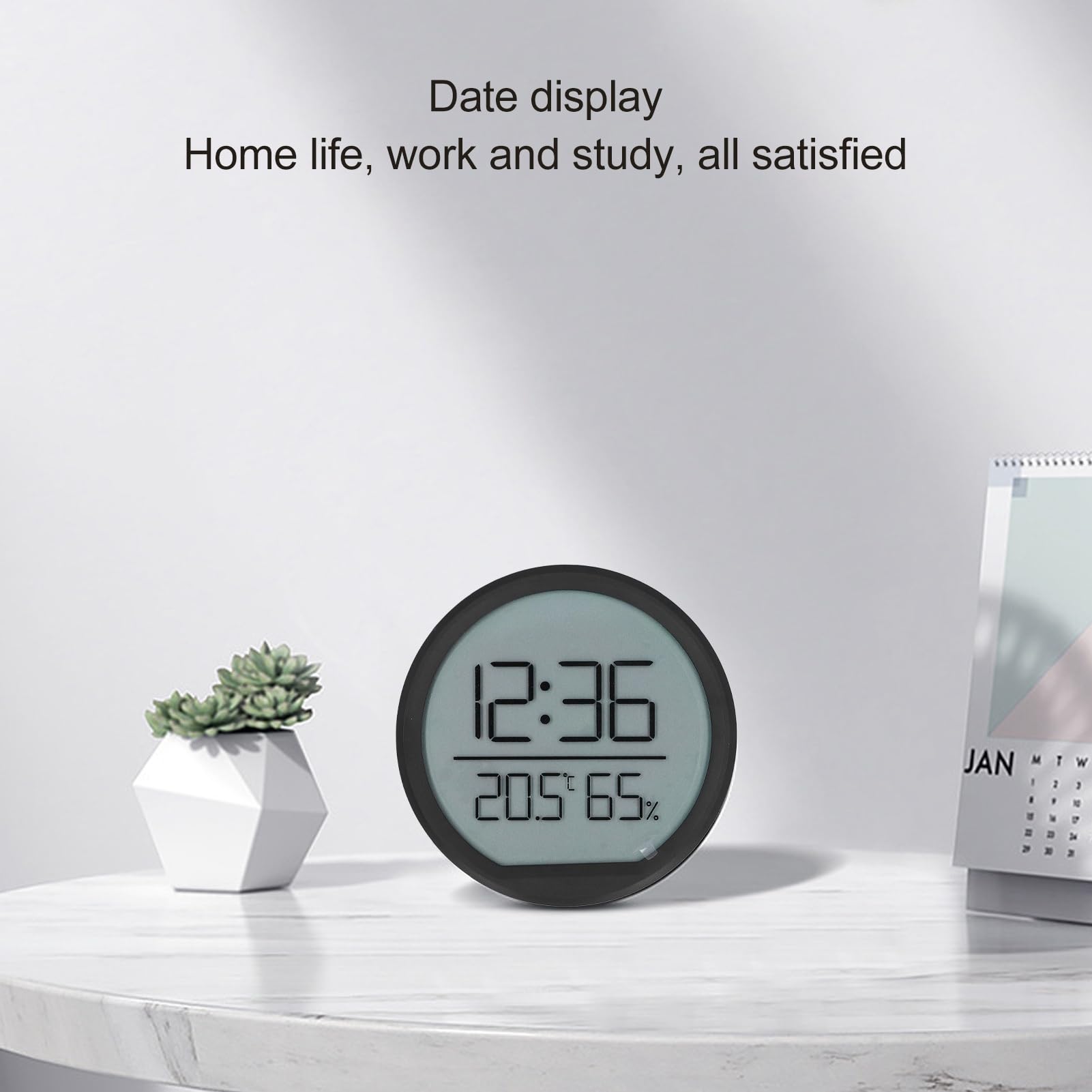 Greensen Digitales Raumthermometer Hygrometer mit elektronischer Wecker, Thermometer Hygrometer für Innen, Digitale Alarmuhr, Wanduhr für Zuhause Büro Zimmer