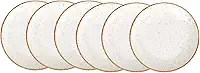 Kit Prato Raso Tramontina Rústico Marrom em Porcelana Decorada 28 cm 06 Peças
