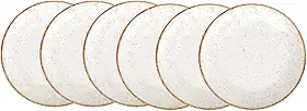 Kit Prato Raso Tramontina Rústico Marrom em Porcelana Decorada 28 cm 06 Peças