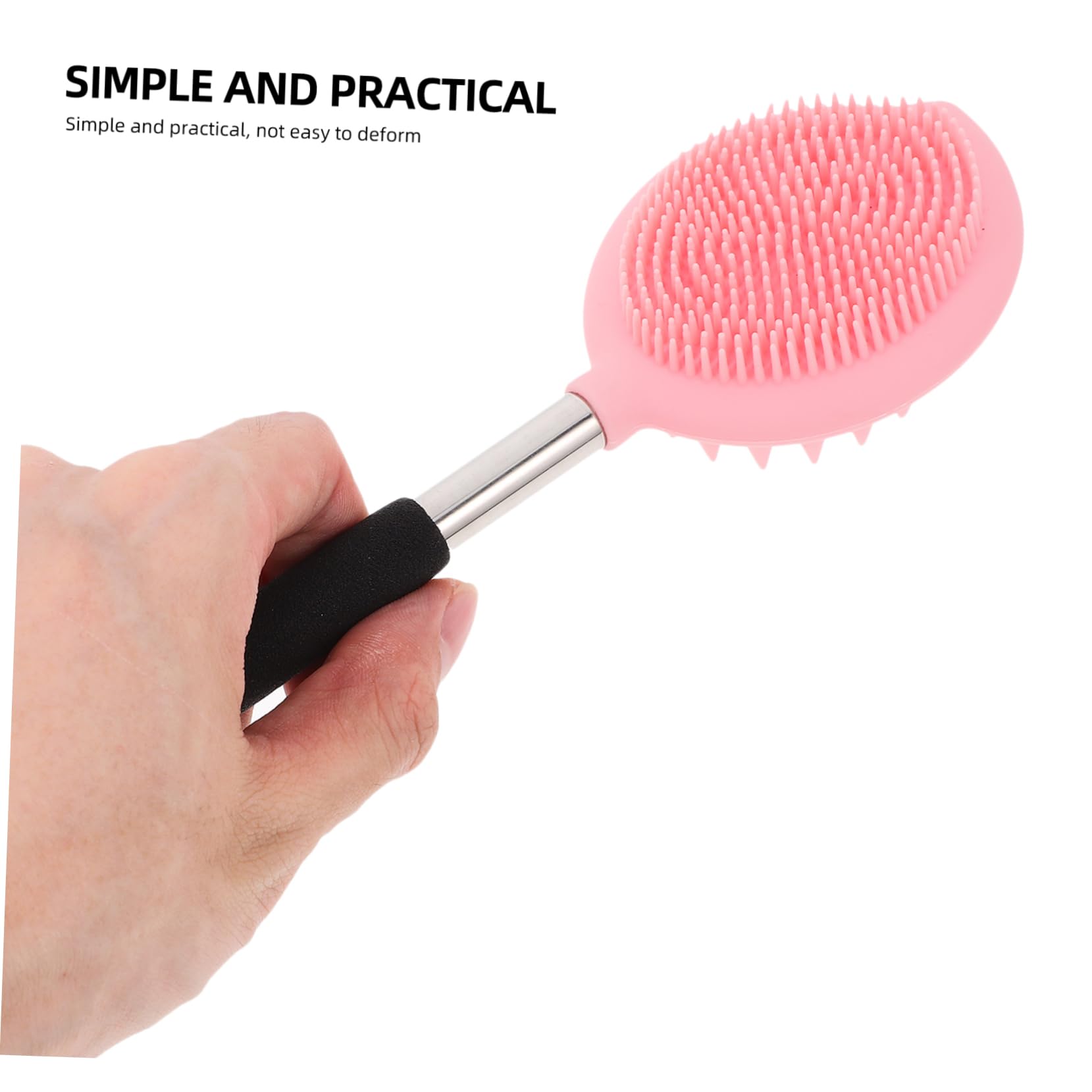 Didiseaon 5 Pz Spazzola da bagno in silicone spazzola massaggiante da bagno scrubber da bagno esfoliante corpo scrubber per la schiena da bagno spazzolone posteriore per doccia per uomo rosa