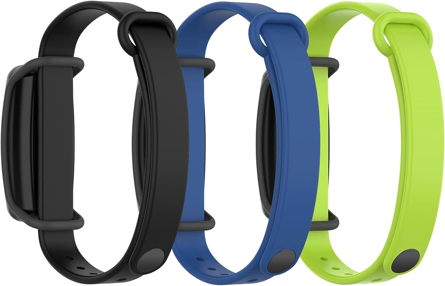AGGDSH (3 Pack Silicone Band for Bond Touch Bracelet ，band bands，compatible bond touch replacement bands (Black+Dark blue+Lime)