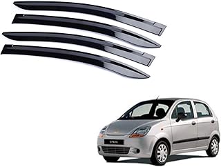 Auto Spare World Window Rain Door Visor Compatible with Chevrolet Spark Set of 4 Pcs. Black