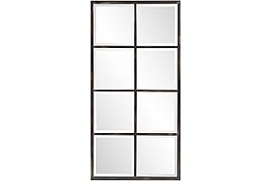 Howard Elliott Collection Atrium Windowpane Rectangular Mirror, Oil Rubbed Bronze
