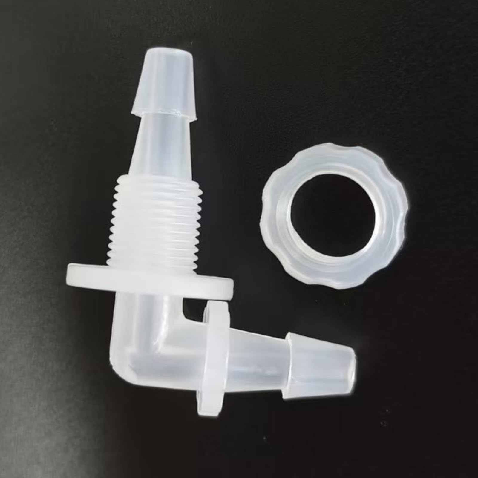 Bulkhead Reusable Reusableplastic Hose Barb Fittings - 50 Sets of Durable Food-Grade Connectors(3/16inch-M10 Male Thread-Elbow)