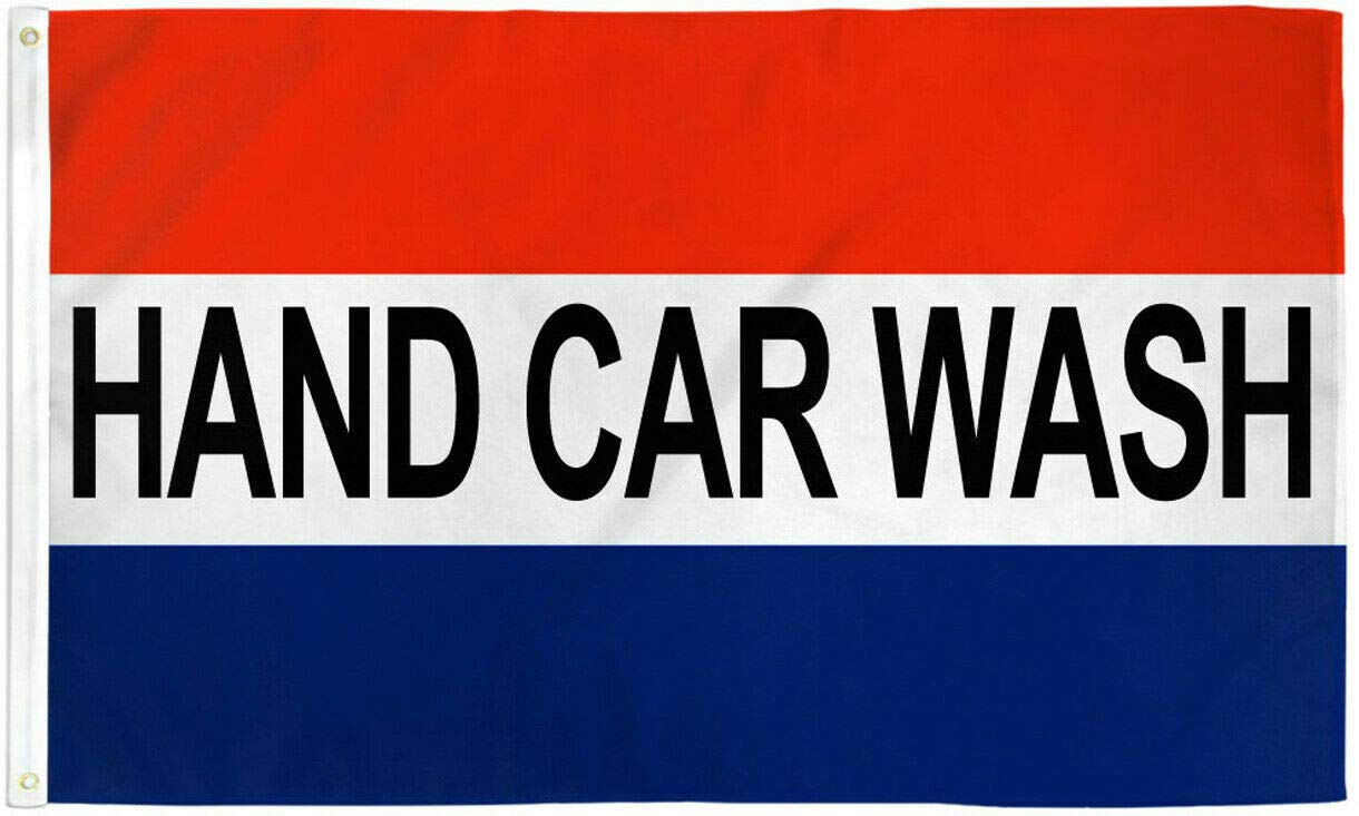 Hand CAR WASH Flag 3x5 ft Business Advertising Sign Banner Detailing Auto Red