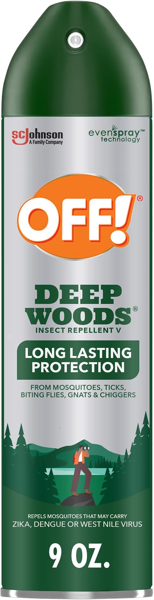 OFF! Deep Woods Insect Repellent Aerosol, Bug Spray with Long Lasting Protection from Mosquitoes, 9 oz