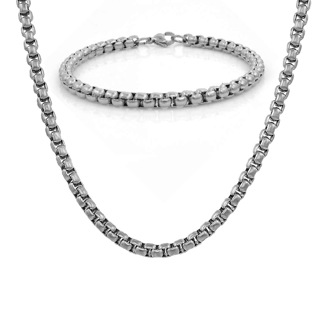 Nakabh Stainless Steel Elegant Statement Necklace Chain for Boys and Men (Combo - 08) (B07QM1588V) Amazon Price History, Amazon Price Tracker