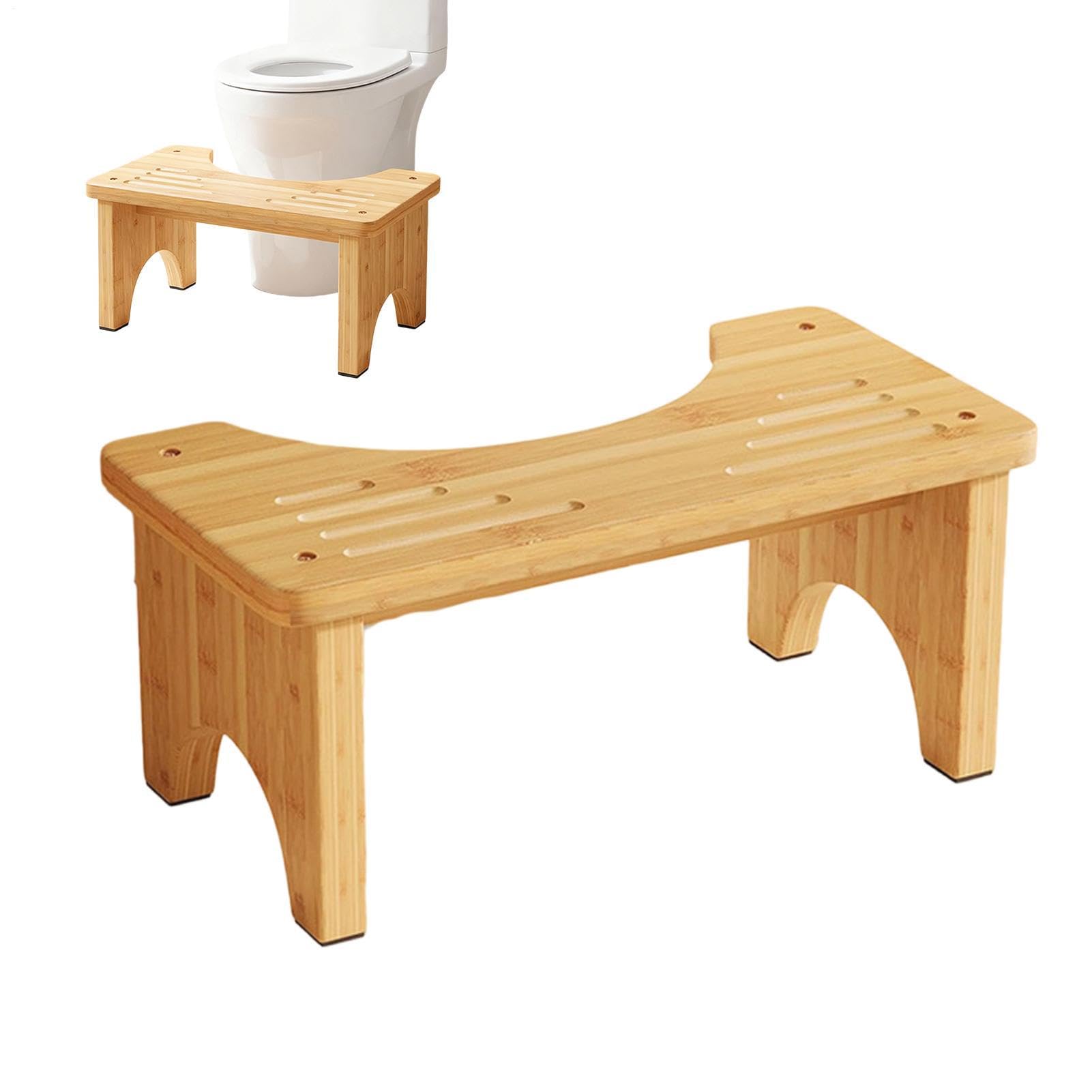 Poop Sgabello per Bagno Legno Ergonomico Antiscivolo Pieghevole Portatile