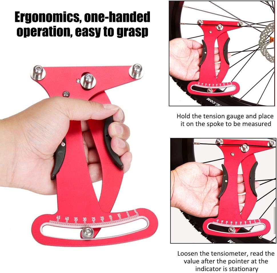Dehongwang Bicycle Spoke Tension Meter w/Bike Spoke Wrench Set & Tire