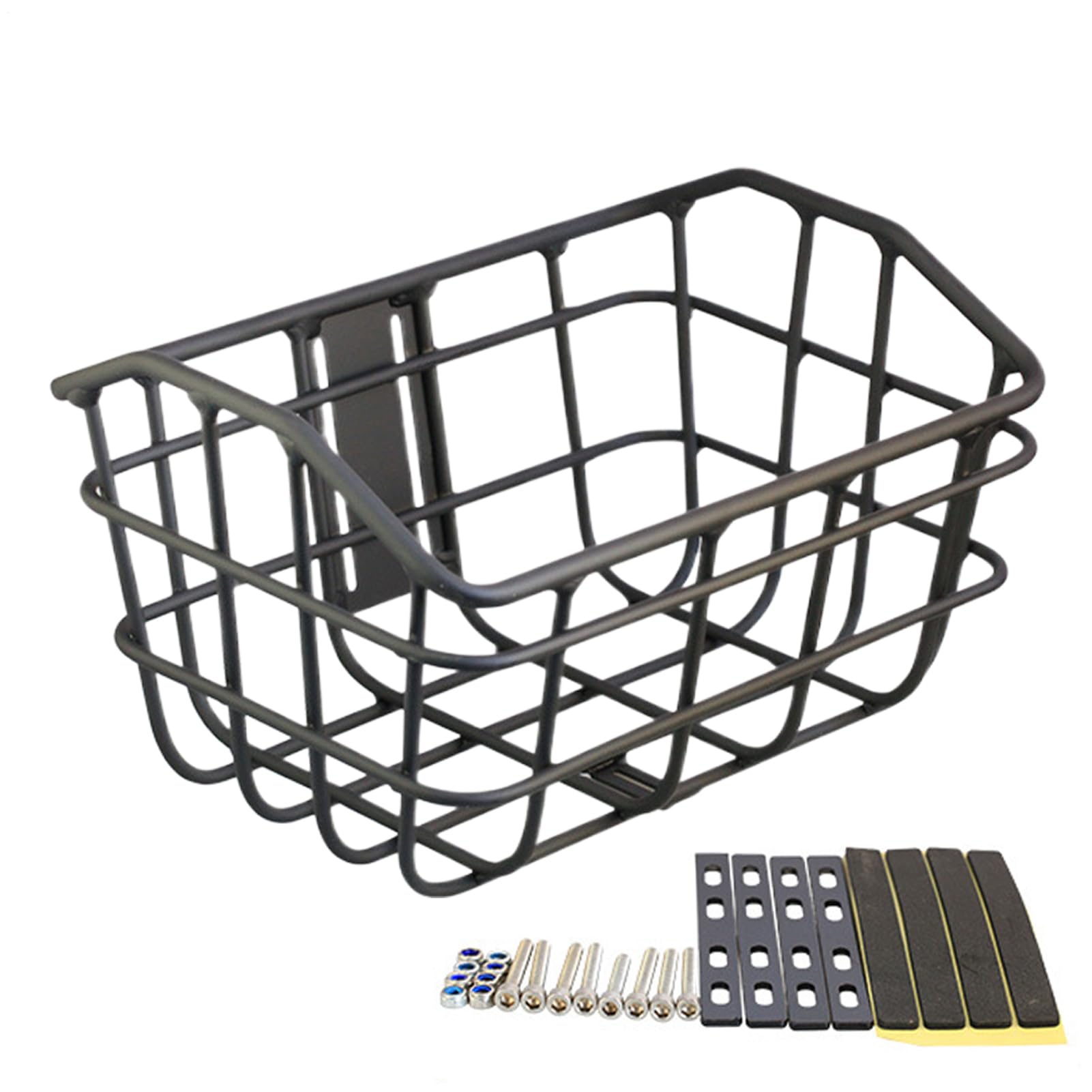 Cesta de metal para marco de bicicleta, estante frontal de fácil montaje, estante de liberación rápida, accesorios de almacenamiento de bicicletas resistentes para picnic, compras al aire libre