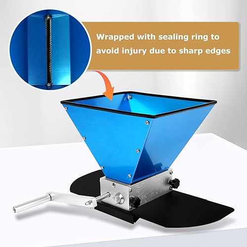 Miniatura 3 de Molinillo de grano malteado, molinillo de grano manual de acero inoxidable de 2 rodillos, molinillo de trigo de cebada malteada ajustable, molinillo