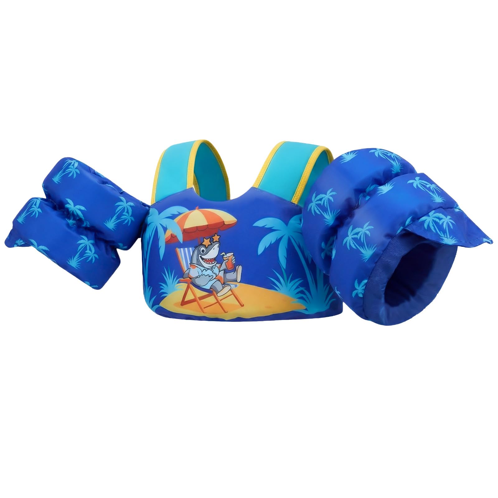 Gogokids Kids Buoyant Swim Vest with Armbands for 15-30kg, EN 13138-1 Certified Flotation Vest for Children 2-6 Years, Non-Inflatable Toddler Float Vest with Arm Floats for Pool, Beach & Swim Lessons