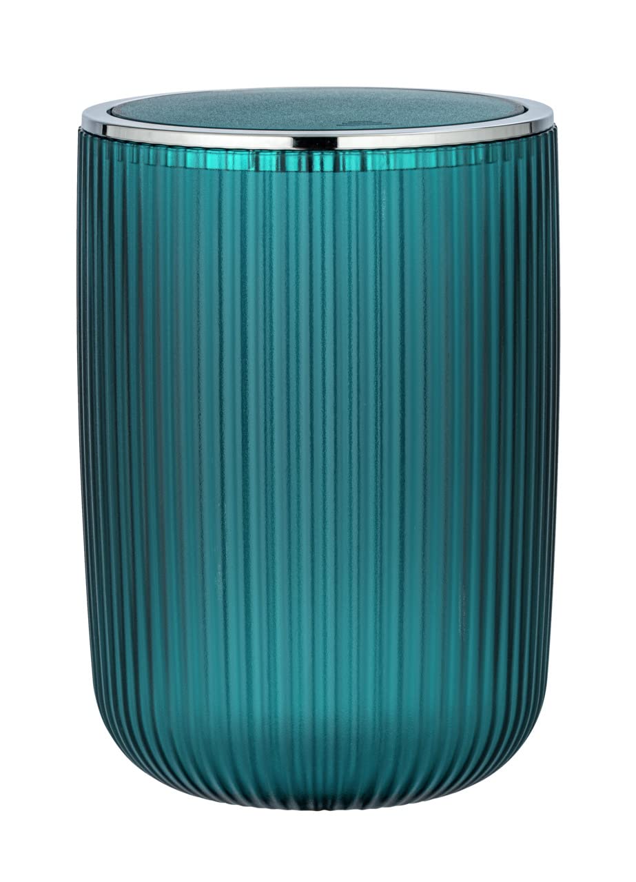 WENKO Agropoli L Top Bin with Swing Lid 5.5 L Petrol, 5,5 L