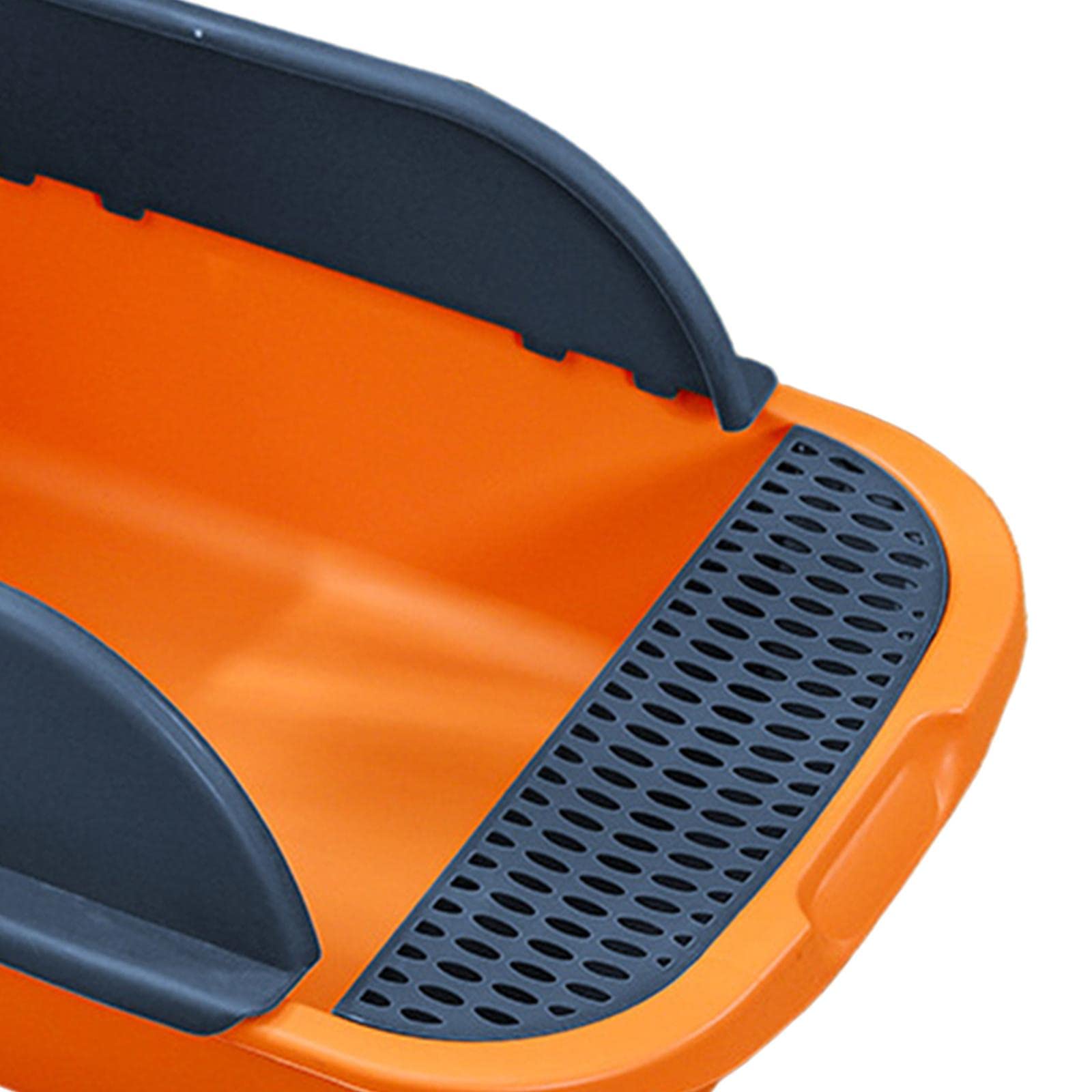 Bac à Litière pour Chat avec Couvercle et Cadre Ouverts pour Un Nettoyage Facile, Orange Bleu Foncé, Grand