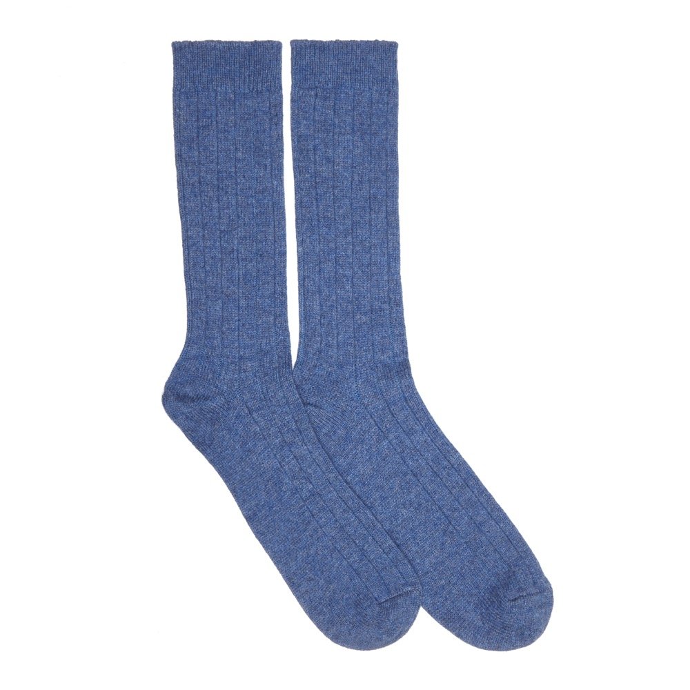 Lona Scott Men's Denim Cashmere Socks, M