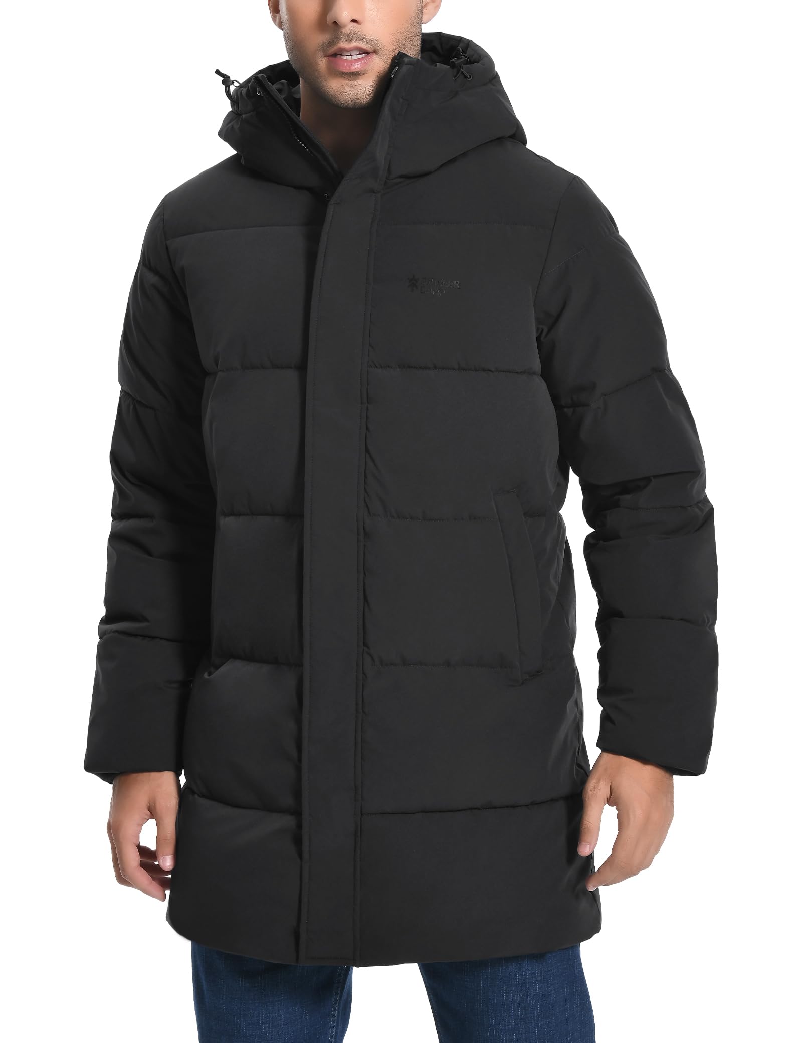 Pioneer Camp Herren Winterjacke Lang Winddicht Wasserdicht Warme Daunenjacke Winter Outdoor Parka Jacke mit Kapuze