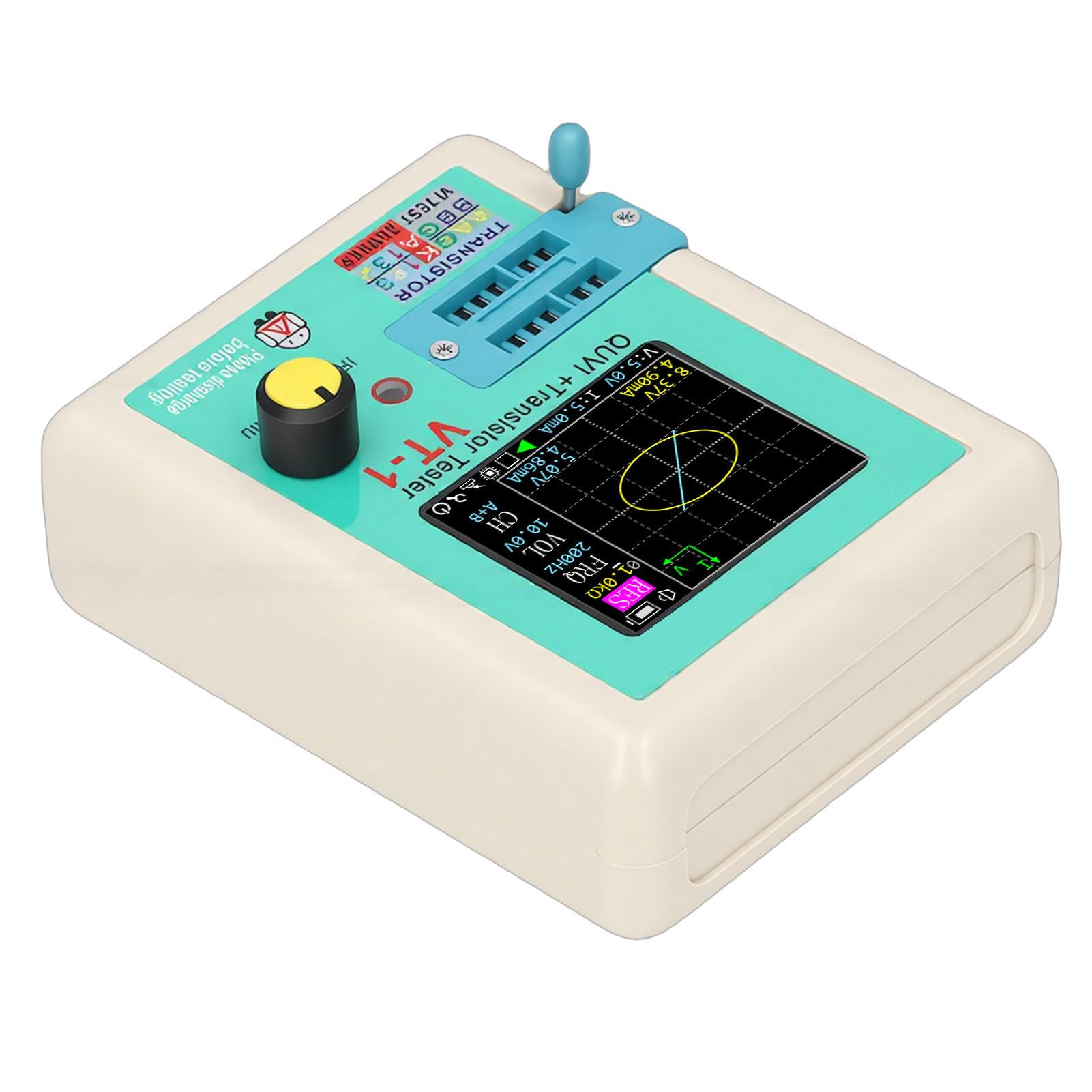 Generic Tester per Circuiti Elettronici con Analisi della Curva VI e Test dei Transistor, Supporto Protocollo a Infrarossi, Adatto per Rilevamento Componenti, 1 Batteria Ricaricabile Al Litio