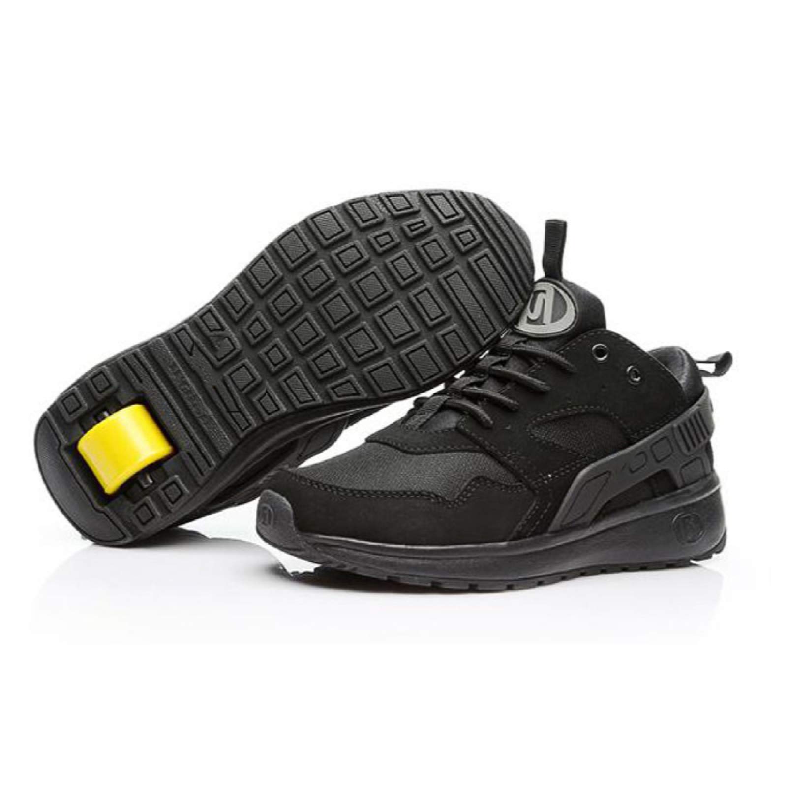 qmj Scarpe con Rotelle Scarpe Multiuso 2 in 1 Scarpe da Skateboard Sneakers da Ginnastica da Corsa All'aperto,Black-43