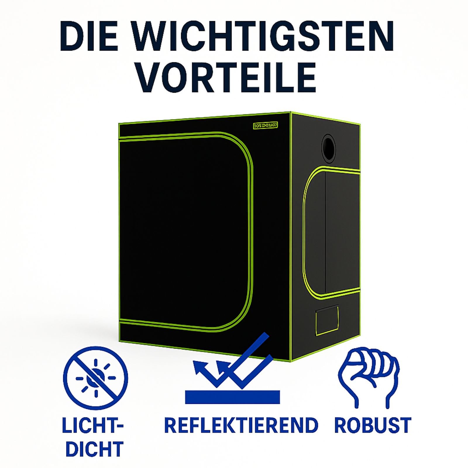 Weedness Dark Box Grow-Box für Indoor-Zucht 80x80x200 cm - Zuchtzelt Growschrank Growzelt Zuchtbox Gewächszelt Homebox lichtdicht