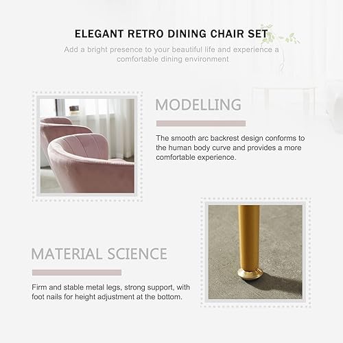 Miniatura 5 de Qtivii Juego de 4 sillas de comedor de terciopelo sillas de comedor tapizadas con patas de metal silla de comedor moderna para comedor cocina