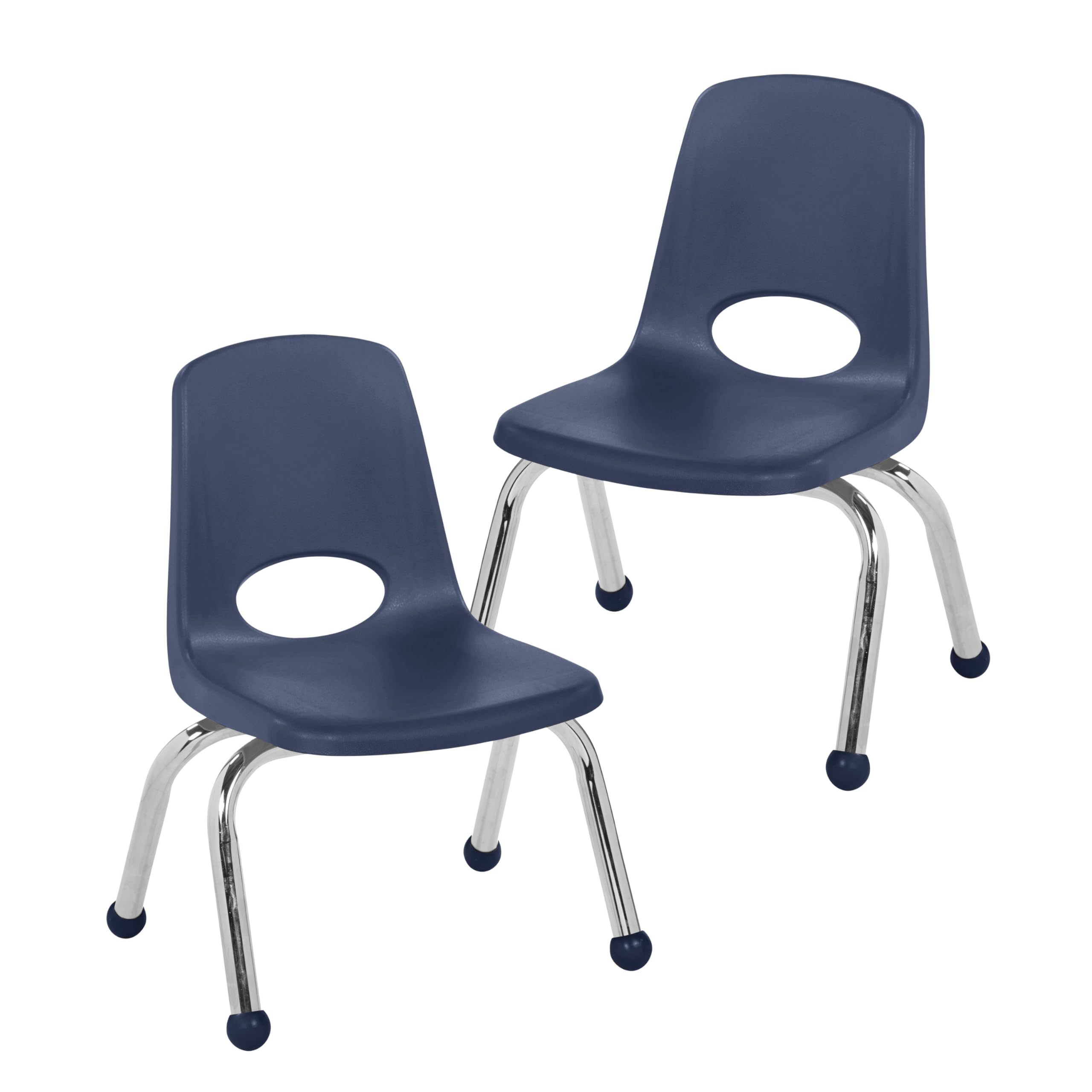 FDP 14" School Stack Chair with Ball Glides, Navy, 2-Pack, 15412-NV