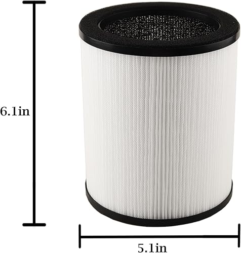 Miniatura 7 de Paquete de 2 filtros de repuesto KJ80 compatibles con purificador de aire Druiap KJ80, filtro de alta eficiencia 3 en 1 H13 Ture HEPA mejorado