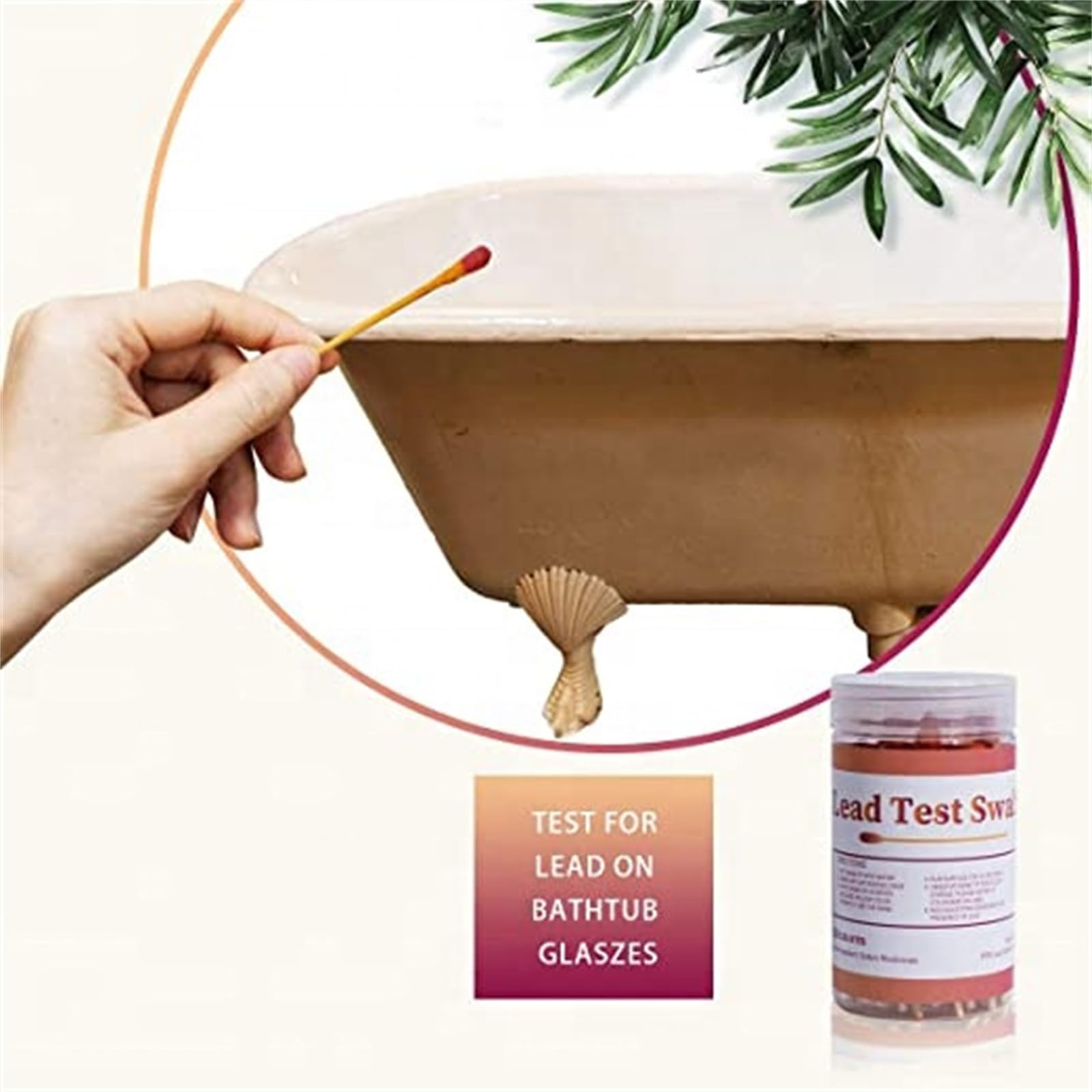 Kit de test de peinture au plomb avec 30 écouvillons de test rapide pour toutes les surfaces peintes, céramique, plats, métal, bois, détection de peinture, évaluation du métal, examen du bois,