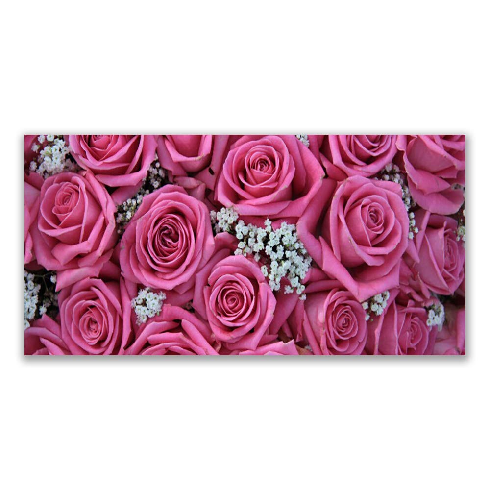 Tableau décoration déco mural moderne design roses floral de 140x70cm