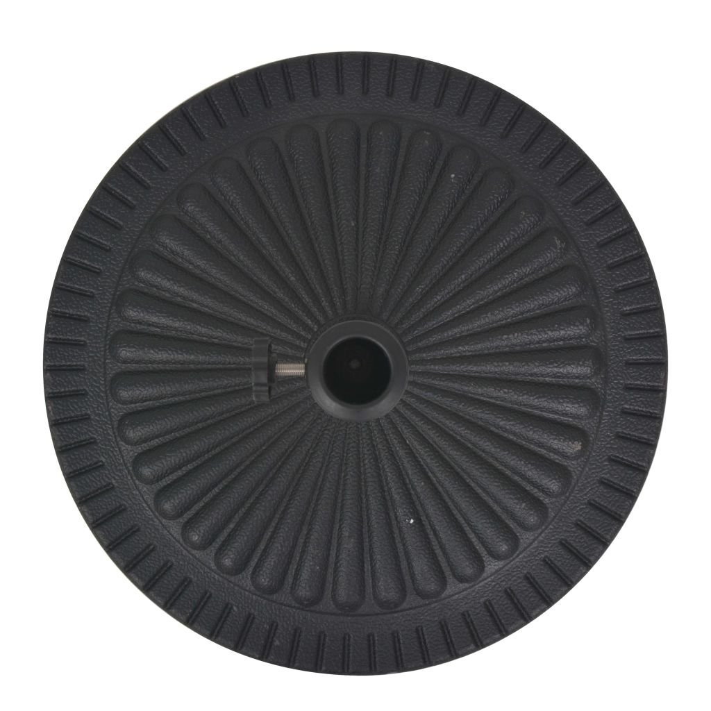 Socle de Parasol Résine Rond Noir 14 kg,Pied De Parasol,Pied De Parasol Lourd,Pied De Parasol sur roulettes